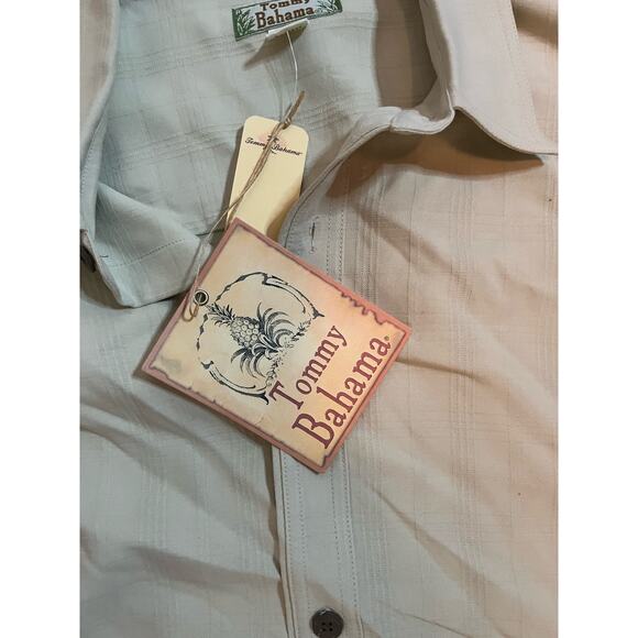 Vtg Tommy Bahama Long Sleeve Hip‎ to Be Square Sand Dune 100% silk XL NWT $130 - Picture 2 of 4